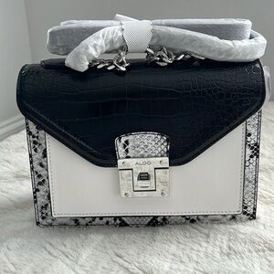 Brand new Aldo byworthh crossbody bag-black, white, snakeskin